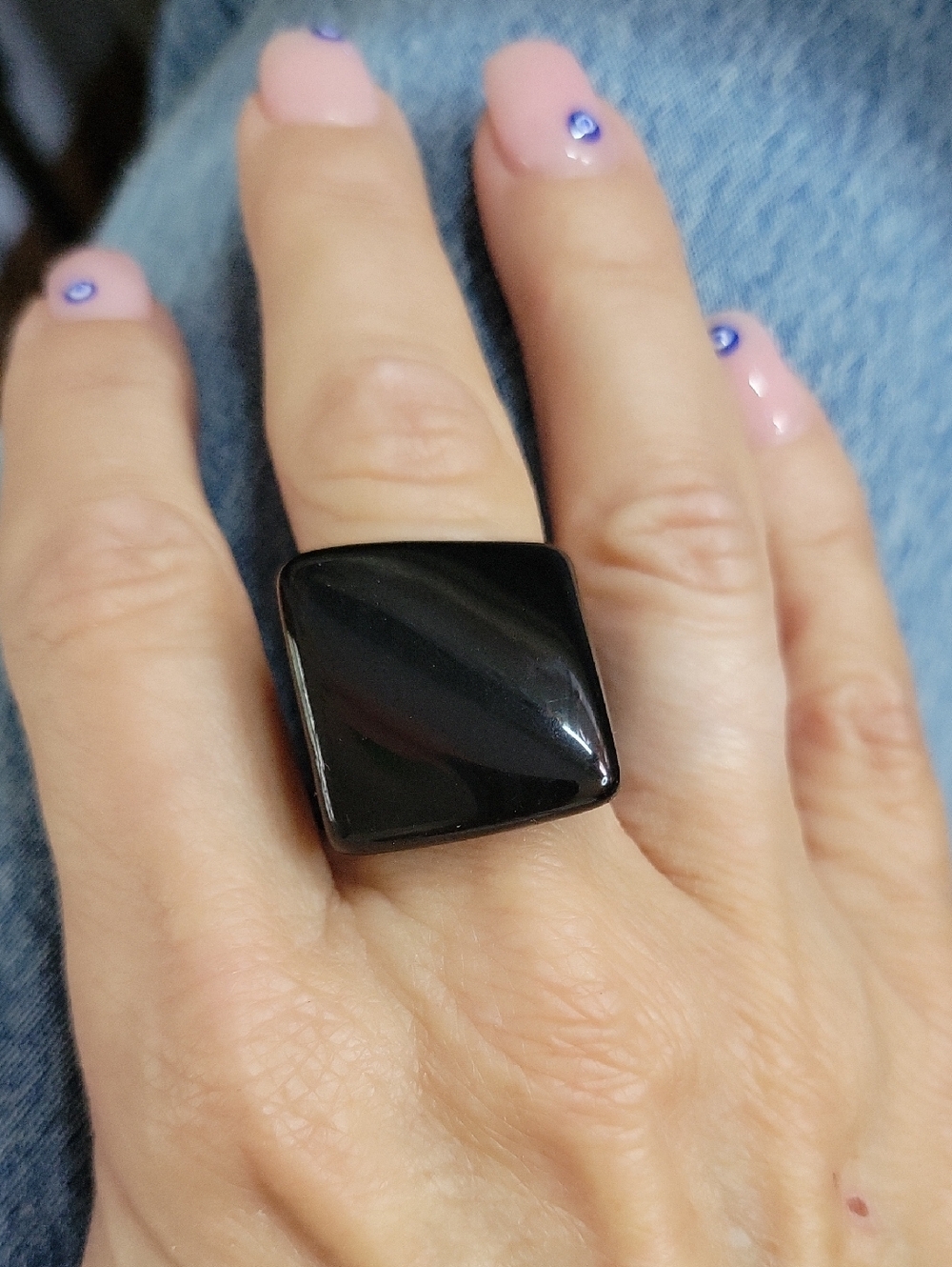 Funky Black Contour Statement Ring - Modern Geometric Design, Unisex